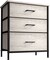 Sorbus Nightstand with 3 Drawers - Furniture Storage for Bedroom, Closet, Office Organization - Steel Frame, Wood Top, Pastel Fabric Bin